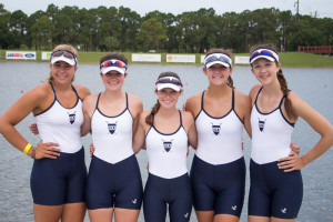 GLR girls 4+ team that travelled to the 2015 Youth National Championship Regatta. From L to R: Grace Bentley, Elli Mapstone, Allie Nussbuam, Maddy Coady, Sydney Gillman.